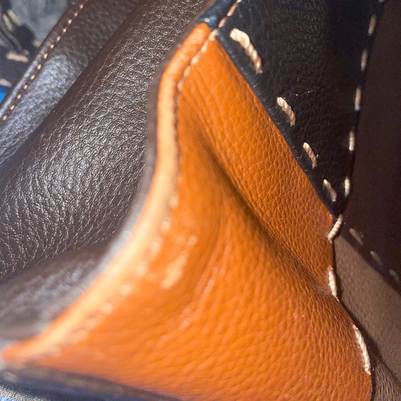 70s It Girl Style The SAK Elliot Lucca Brown Color Block Leather Shoulder Bag. - Picture 2 of 5